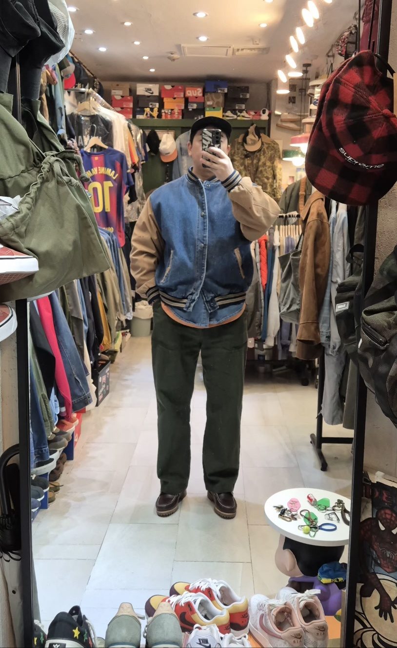 Port Authority 빈티지 데님 바시티 자켓 (Adopt A Greyhound) 5