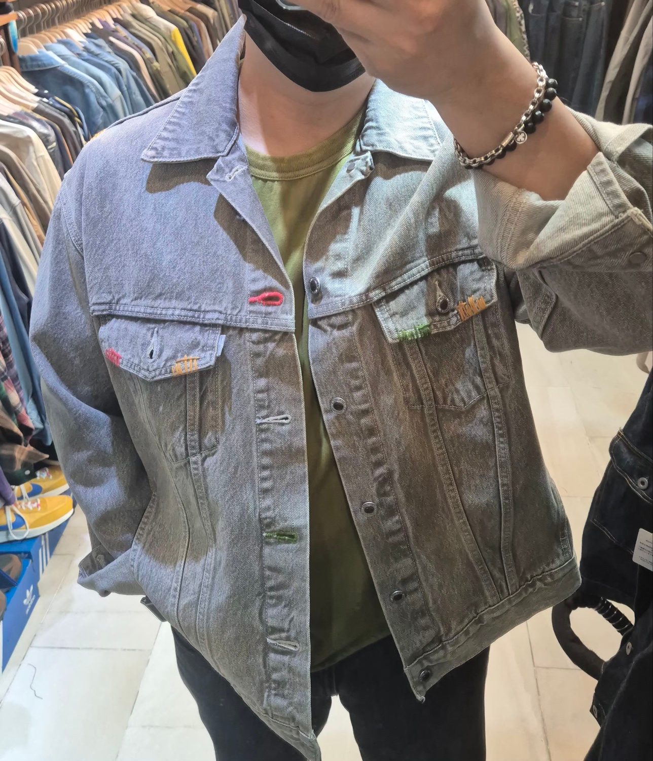 Levi's Silver Tab 커스텀 자수 데님 자켓 8
